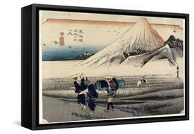Fuji in the Morning, Hara, C. 1833-Utagawa Hiroshige-Framed Stretched Canvas