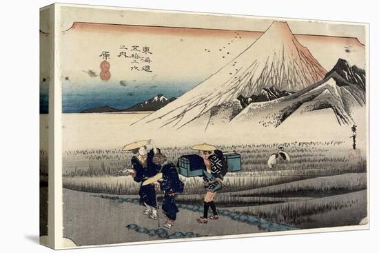 Fuji in the Morning, Hara, C. 1833-Utagawa Hiroshige-Stretched Canvas