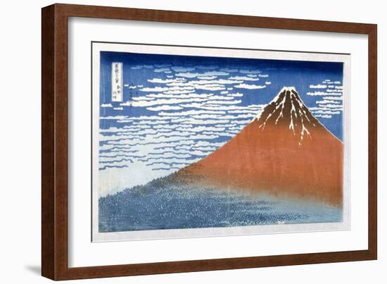 Fuji, Mountains in Clear Weather, 1831, from the Series '36 Views of Mt. Fuji' Hokusai, Katsushika-Katsushika Hokusai-Framed Giclee Print