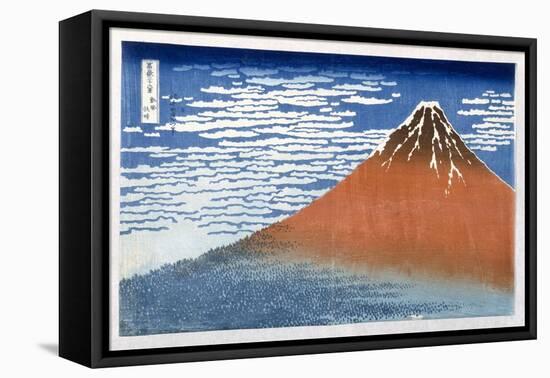 Fuji, Mountains in Clear Weather, 1831, from the Series '36 Views of Mt. Fuji' Hokusai, Katsushika-Katsushika Hokusai-Framed Stretched Canvas