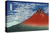 Fuji, Mountains in Clear Weather, from '36 Views of Mount Fuji', Pub. 1831 (Hand Coloured Wood Bloc-Katsushika Hokusai-Stretched Canvas