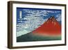 Fuji, Mountains in Clear Weather, from '36 Views of Mount Fuji', Pub. 1831 (Hand Coloured Wood Bloc-Katsushika Hokusai-Framed Giclee Print