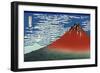 Fuji, Mountains in Clear Weather, from '36 Views of Mount Fuji', Pub. 1831 (Hand Coloured Wood Bloc-Katsushika Hokusai-Framed Giclee Print