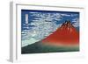 Fuji, Mountains in Clear Weather, from '36 Views of Mount Fuji', Pub. 1831 (Hand Coloured Wood Bloc-Katsushika Hokusai-Framed Giclee Print