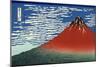 Fuji, Mountains in Clear Weather, from '36 Views of Mount Fuji', Pub. 1831 (Hand Coloured Wood Bloc-Katsushika Hokusai-Mounted Giclee Print