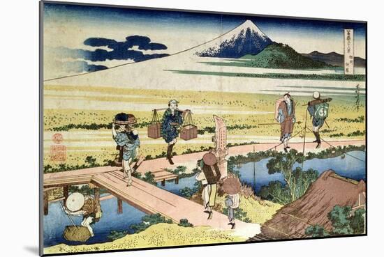 'Fuji Seen from Nakahara', from the Series '36 Views of Mt.Fuji' ('Fugaku Sanjurokkei'), Pub. by…-Katsushika Hokusai-Mounted Giclee Print