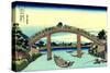 Fuji Seen Through the Mannen Bridge at Fukagawa, Edo, c.1830-Katsushika Hokusai-Stretched Canvas