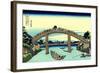 Fuji Seen Through the Mannen Bridge at Fukagawa, Edo, c.1830-Katsushika Hokusai-Framed Giclee Print