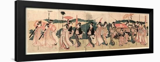 Fujibitai Hana No Gyoretsu-Utagawa Toyokuni-Framed Giclee Print