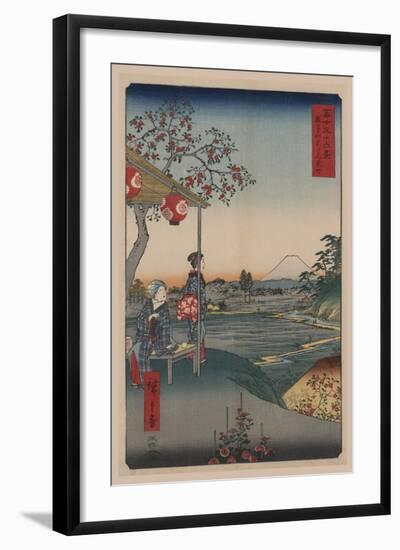 Fujimi Teahouse at Zoshigaya (Zoushigaya Fujimi Chaya)-Ando Hiroshige-Framed Art Print