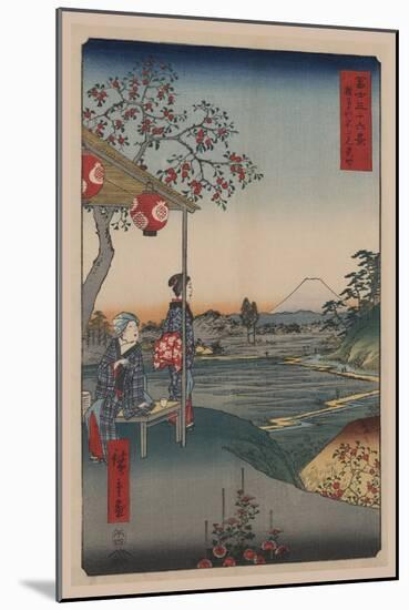 Fujimi Teahouse at Zoshigaya (Zoushigaya Fujimi Chaya)-Ando Hiroshige-Mounted Art Print