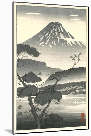 Fujiyama and Trees-null-Mounted Art Print