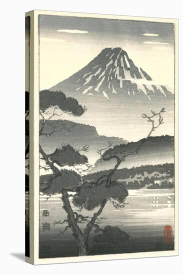 Fujiyama and Trees-null-Stretched Canvas