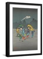 Fujiyama in the Rain-null-Framed Art Print