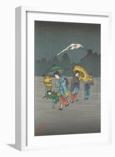 Fujiyama in the Rain-null-Framed Art Print