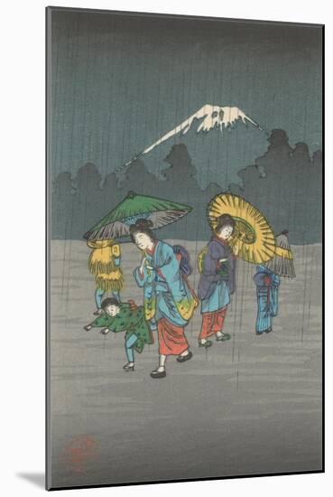 Fujiyama in the Rain-null-Mounted Art Print