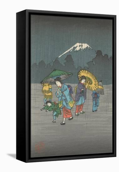Fujiyama in the Rain-null-Framed Stretched Canvas