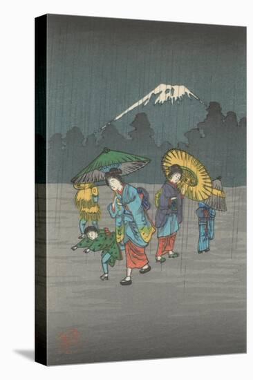 Fujiyama in the Rain-null-Stretched Canvas