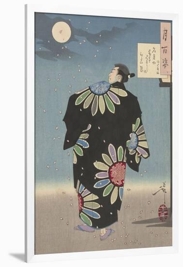 Fukami Jikyu in moonlight,1887-Tsukioka Yoshitoshi-Framed Giclee Print