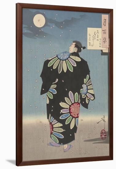 Fukami Jikyu in moonlight,1887-Tsukioka Yoshitoshi-Framed Giclee Print