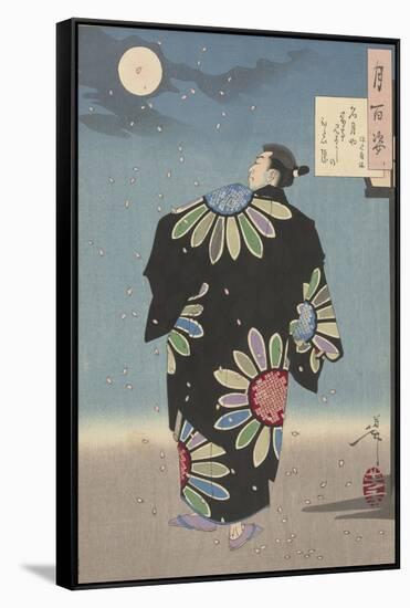 Fukami Jikyu in moonlight,1887-Tsukioka Yoshitoshi-Framed Stretched Canvas