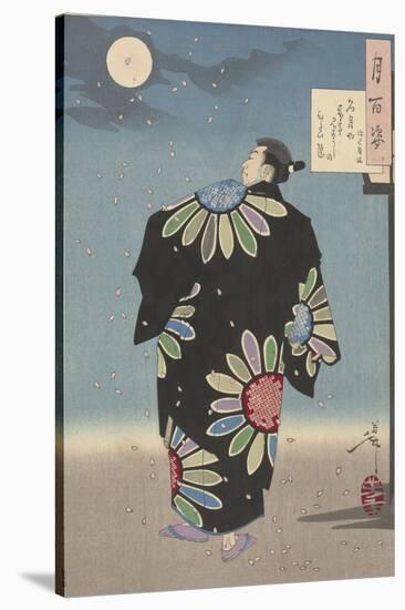 Fukami Jikyu in moonlight,1887-Tsukioka Yoshitoshi-Stretched Canvas