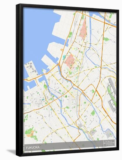 Fukuoka, Japan Map-null-Framed Poster