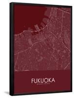 Fukuoka, Japan Red Map-null-Framed Poster