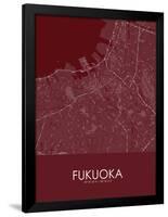 Fukuoka, Japan Red Map-null-Framed Poster