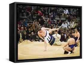 Fukuoka Sumo Competition, Entering the Ring Ceremony, Kyushu Basho, Fukuoka City, Kyushu, Japan-Christian Kober-Framed Stretched Canvas