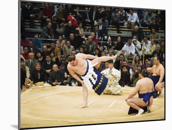 Fukuoka Sumo Competition, Entering the Ring Ceremony, Kyushu Basho, Fukuoka City, Kyushu, Japan-Christian Kober-Mounted Photographic Print