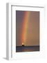 Full Arcing Rainbow over Lake Michigan and Ludington Lighthouse in Ludington, Michigan, Usa-Chuck Haney-Framed Photographic Print