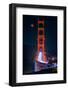 Full blood red moon rising over the Golden Gate Bridge in San Francisco, view from Battery Cranston-David Chang-Framed Photographic Print