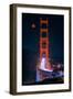 Full blood red moon rising over the Golden Gate Bridge in San Francisco, view from Battery Cranston-David Chang-Framed Premium Photographic Print