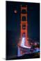 Full blood red moon rising over the Golden Gate Bridge in San Francisco, view from Battery Cranston-David Chang-Mounted Premium Photographic Print