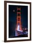 Full blood red moon rising over the Golden Gate Bridge in San Francisco, view from Battery Cranston-David Chang-Framed Photographic Print