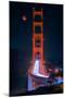 Full blood red moon rising over the Golden Gate Bridge in San Francisco, view from Battery Cranston-David Chang-Mounted Photographic Print