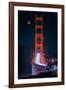 Full blood red moon rising over the Golden Gate Bridge in San Francisco, view from Battery Cranston-David Chang-Framed Photographic Print