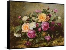 Full Blown Roses-Albert Williams-Framed Stretched Canvas