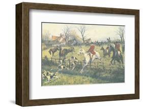 Full Cry through the Homestead-G Wright-Framed Premium Giclee Print