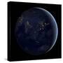 Full Earth at Night Showing City Lights of Asia And Australia-Stocktrek Images-Stretched Canvas