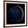 Full Earth at Night Showing City Lights of Asia And Australia-Stocktrek Images-Framed Photographic Print