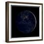 Full Earth at Night Showing City Lights of the Americas-Stocktrek Images-Framed Photographic Print