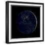 Full Earth at Night Showing City Lights of the Americas-Stocktrek Images-Framed Photographic Print