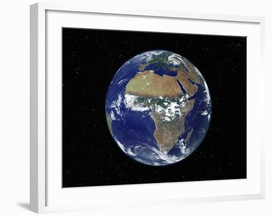 Full Earth Showing Africa, Europe During Day, 2001-08-07-Stocktrek Images-Framed Photographic Print