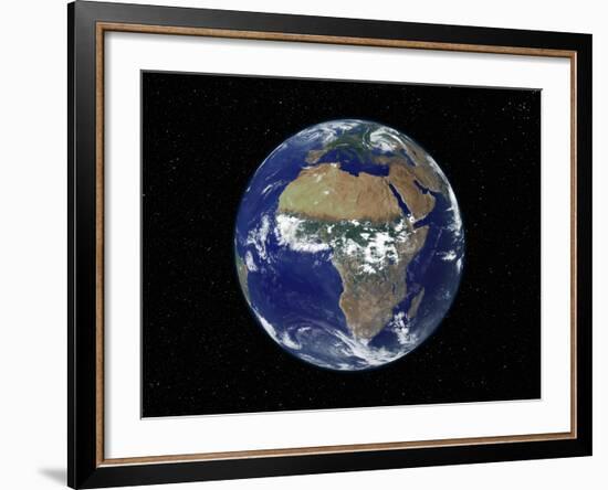 Full Earth Showing Africa, Europe During Day, 2001-08-07-Stocktrek Images-Framed Photographic Print