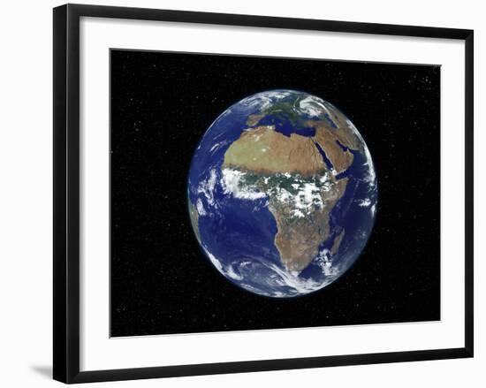 Full Earth Showing Africa, Europe During Day, 2001-08-07-Stocktrek Images-Framed Photographic Print