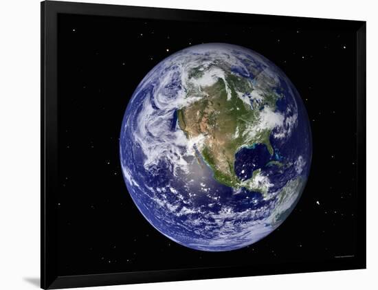 Full Earth Showing North America (With Stars)-Stocktrek Images-Framed Photographic Print