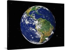 Full Earth Showing South America (With Stars)-Stocktrek Images-Stretched Canvas