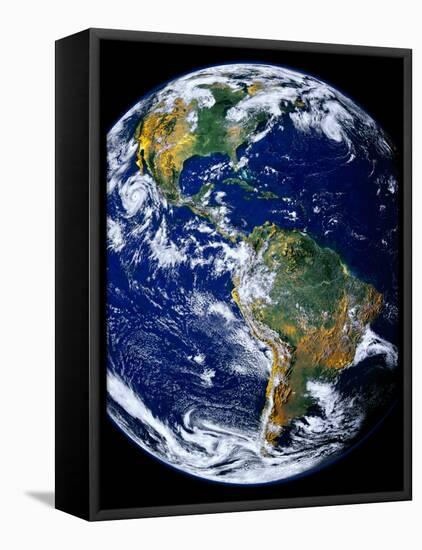 Full Earth Showing the Americas-Stocktrek Images-Framed Stretched Canvas